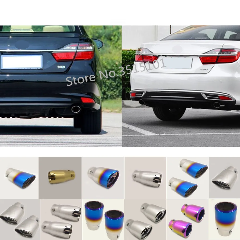 

Styling Stainless Steel Cover Muffler Pipe Outlet Dedicate Exhaust Tip Tail For Toyota Camry XV70 2018 2019 2020 2021 2022 2023