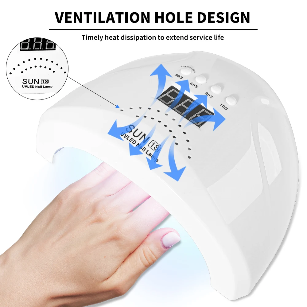 Lampe UV à LED pour le séchage des ongles en gel acrylique, machine de manucure professionnelle, salon d'art ongulaire injuste, 30 gibles