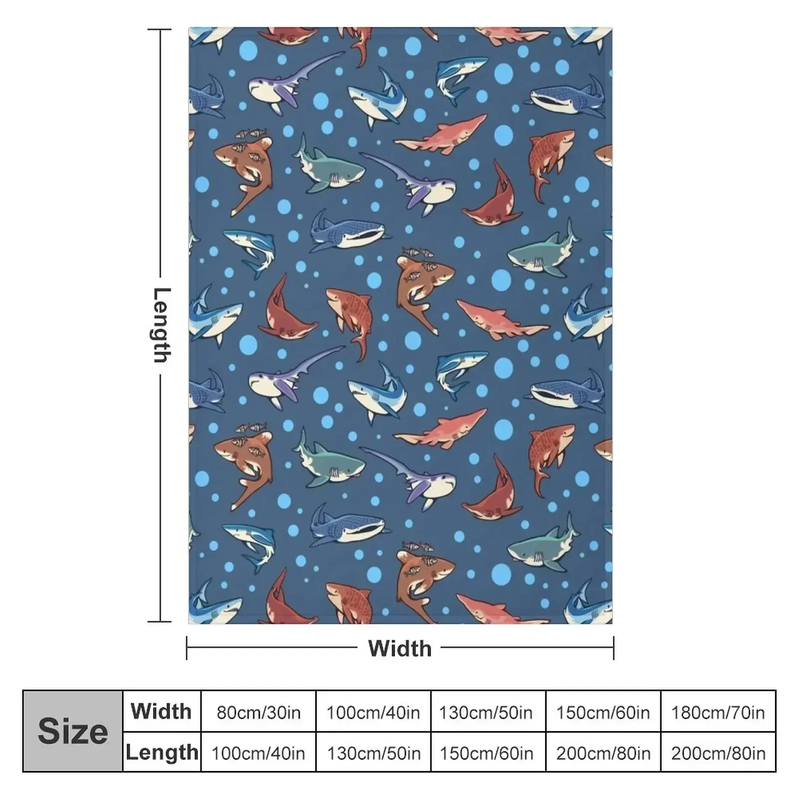Sharks in the dark blue Throw Blanket couch cozy soft plush fuzzy picnic outdoor blanket