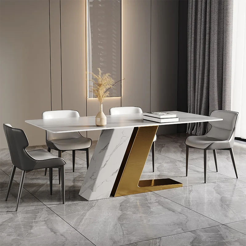 Italian minimalist rock slab dining table size light luxury modern simple rectangular creativity