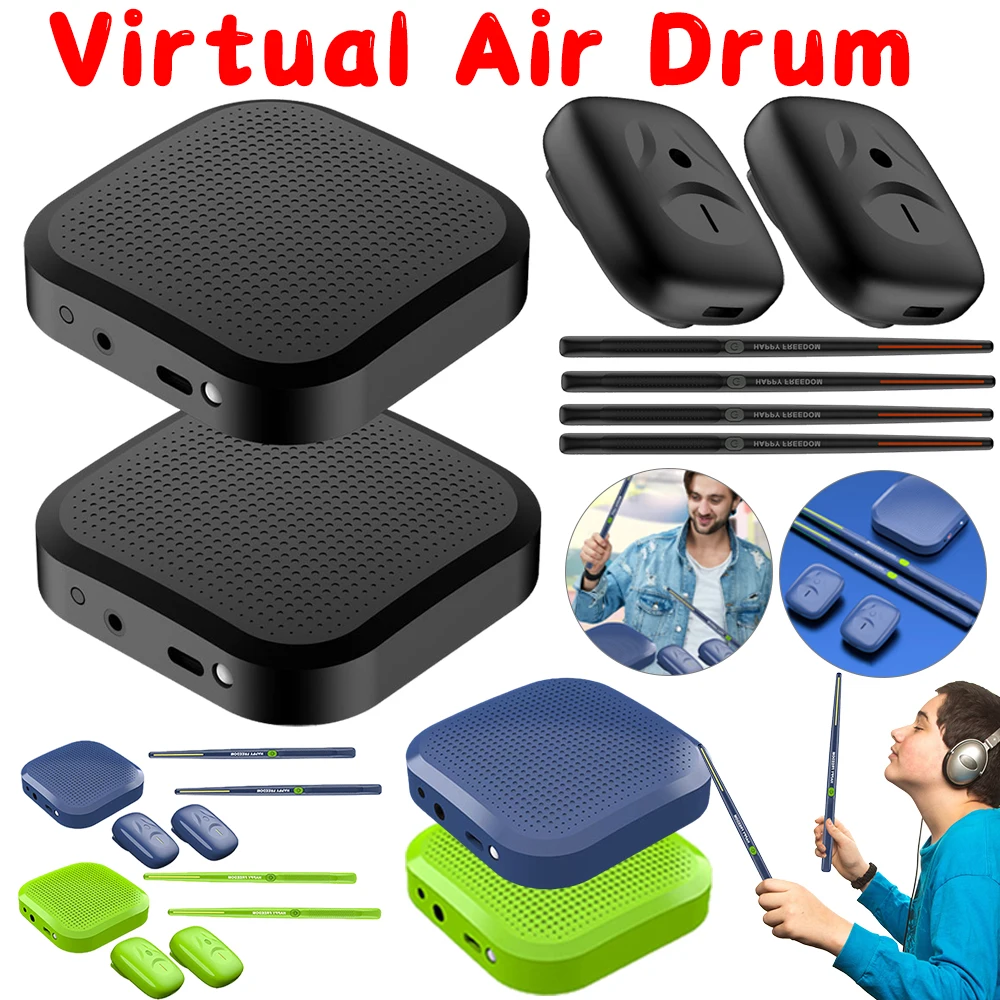 Somatosensory Virtual Drum Kit Electronic Air Drumsticks Smart Wireless Virtual Reality Drum Stick Pedal Kit Musical Instrument