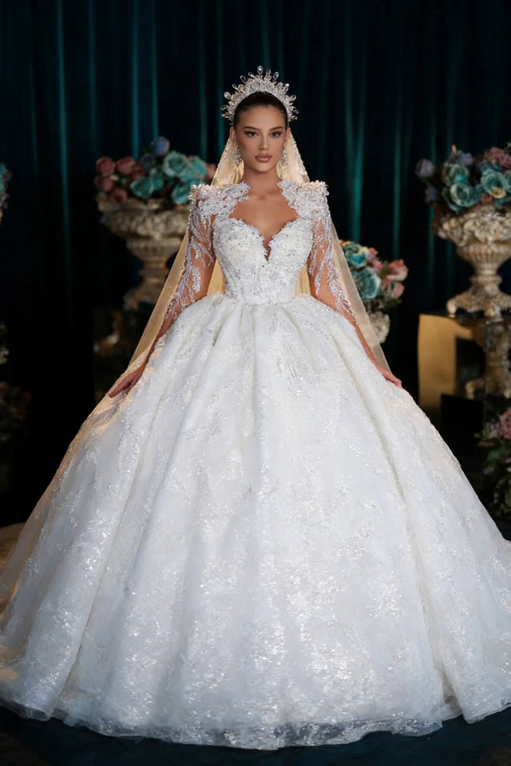 Vestido de Novia Elegante Blan - Embroidery Organza reseña y precio
