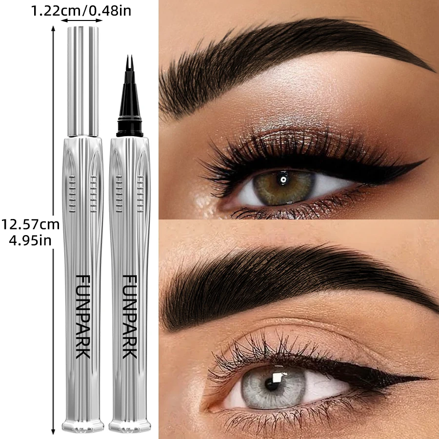 二股眉毛ペン防水防汚眉ペンシル 7 色韓国メイク 1pc 防水プロ化粧品