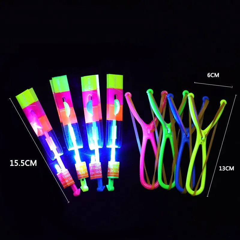 10pcs taille moyenne Flèche volante Slingshot LED Sifflet Jouet amusant Interaction Parent enfant