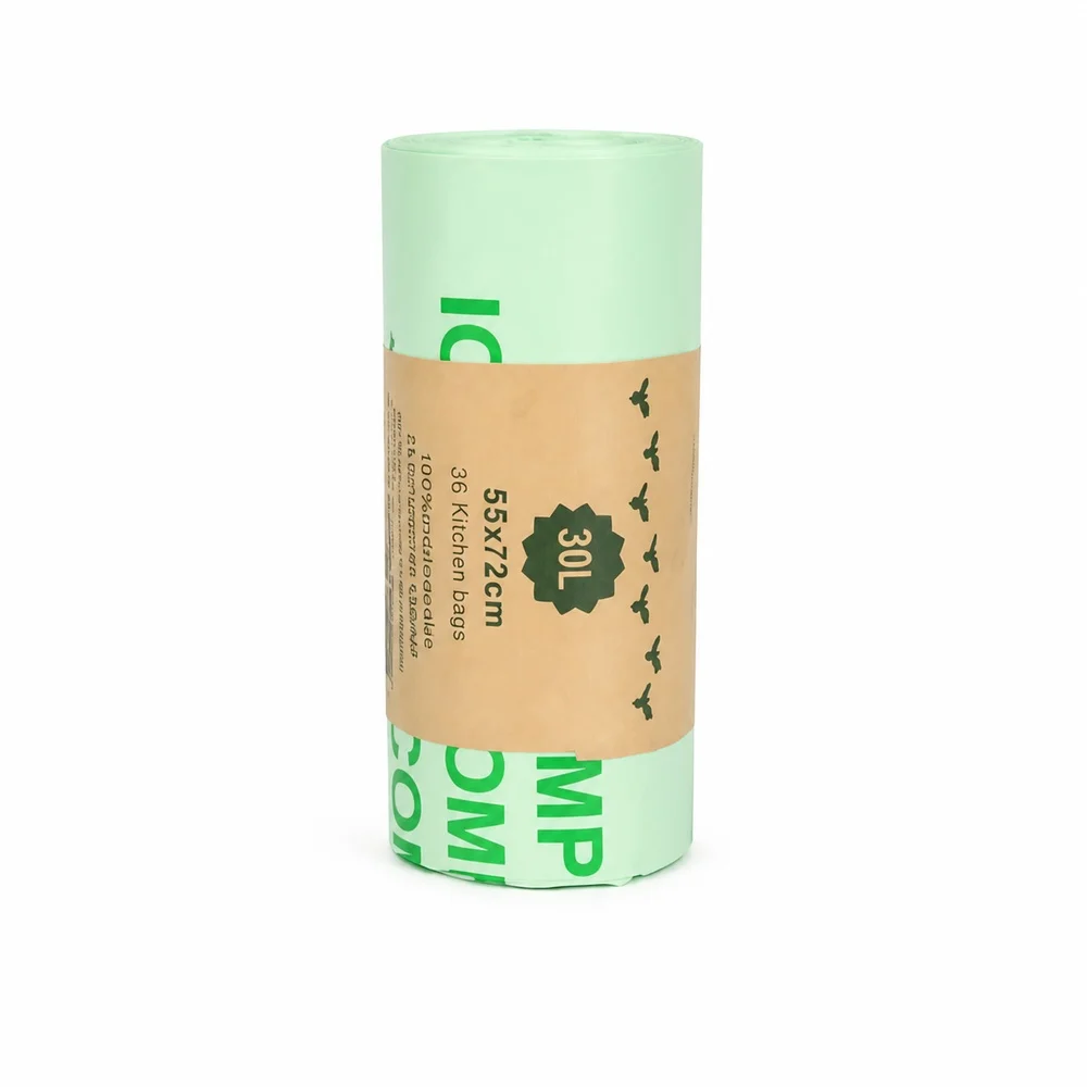 Trash Bags Multi Degradable 1 Roll 25 Bags for Home Kitchen Bathroom Office Waste Baskets Bin Liners and Daily Cleaning Supplies