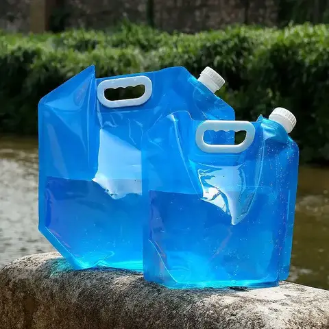 5L/10L 휴대용 캠핑 물 컨테이너 야외 접이식 물 가방 양동이 피크닉 바베큐 물 저장 가방 수화 팩