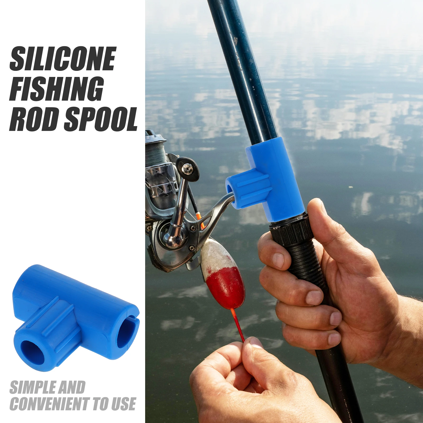 

10pcs Fishing Line Spool Connectors Black Lightweight Foldable Spools Winder Adapter Tackle Fishing Rod Accessories