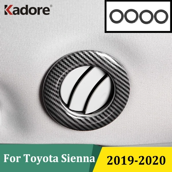 لتويوتا سيينا 2019 2020 ألياف الكربون العلوي تكييف الهواء تنفيس غطاء الكسوة مخرج تيار متردد الإطار اكسسوارات السيارات الداخلية