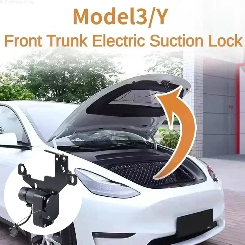 For Tesla Model 3 Y 2021-2024 Highland Car Frunk Soft Closing Lock Front Trunk Auto Close Electric Cover Automatic Lock Closer