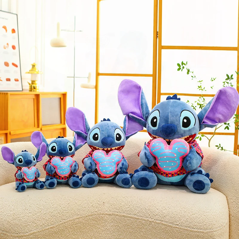 

Kawaii Disney Plush Toy Stitch Mickey Donut Cartoon Stuffed Doll Summer Shirt Baby Birthday Gift for Kids Cuddly Pillow Plushie