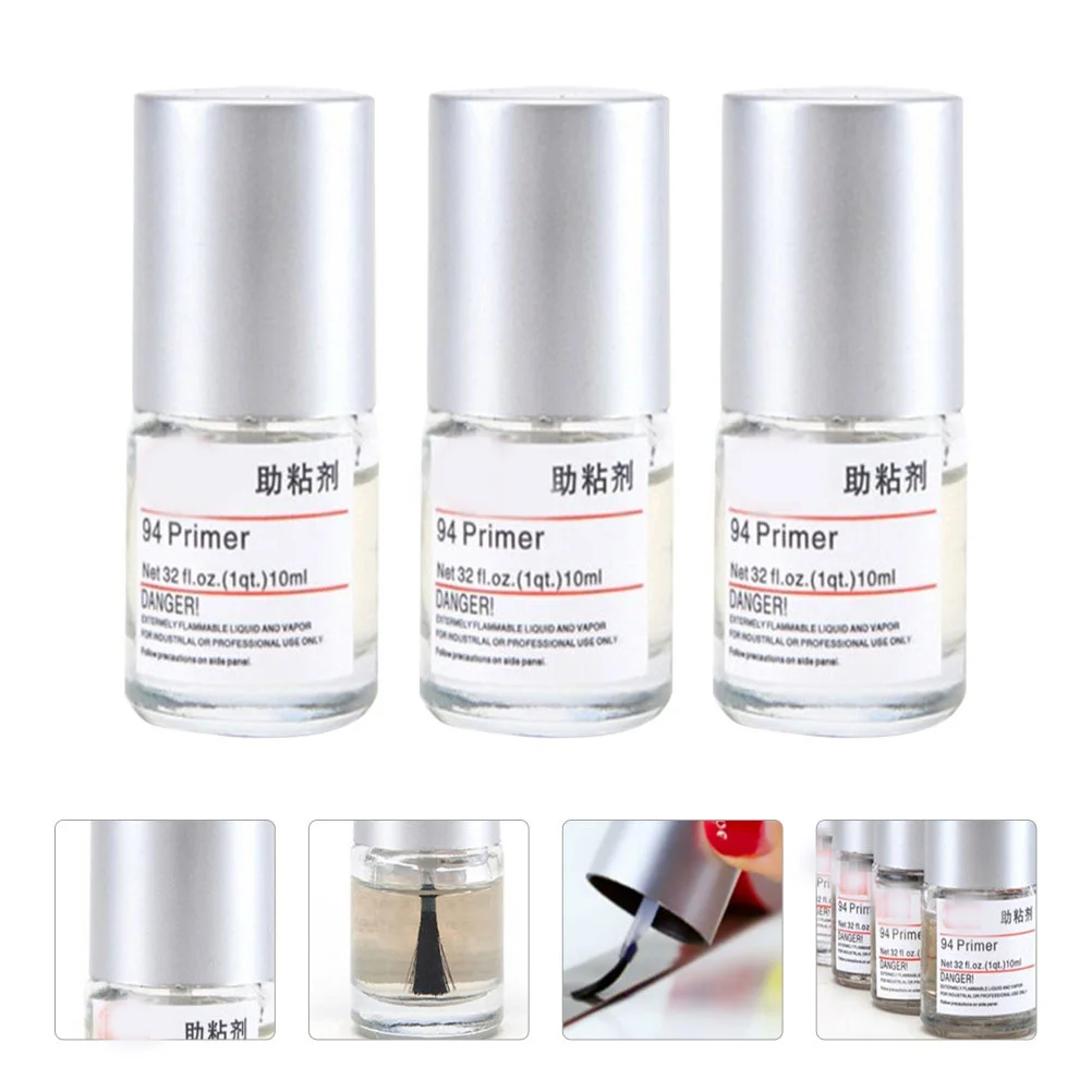 

3 Bottles 10Ml Adhesion Promoter Auto Body Repair Multi-Purpose Adhesive Enhancer for Glass Plastic Rubber Metal Ceramics