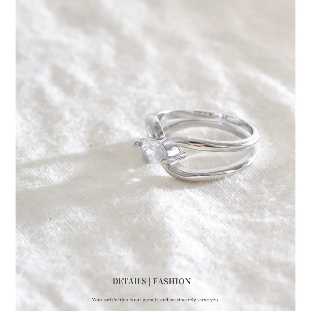 NiNice Size 6789 New Arrivals CZ Ring Premium Stainless Steel Twisted Double-Layer Party Daily Women Jewelry Versatile Gift - view 4