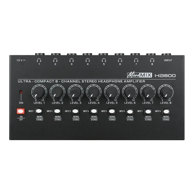

【NEW】HA800 Ultra-Compact Audio Amplifier 8 Channels Mini Stereo Headphone Amplifier