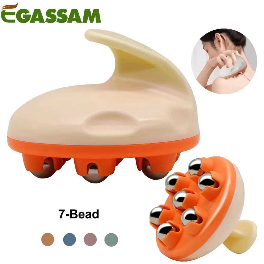 Hand Roller Massager for Cellulite Massage, Deep Tissue Massage Ball, Massage Gloves for Hands with 7 360-degree Metal Roller