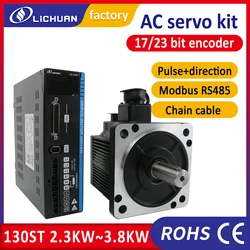 Lichuan servo motor 2.3KW 3.8KW 130M15025 15Nm servo kit 220V with 3M Chain cable for cnc servo motor and drive