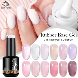 BORN PRETTY 15ml Jelly Color Rubber Base Gel Camouflage Kleur Frans Roze Melkachtig Zelfnivellerende UV Gel Vernis losweken Nail Art