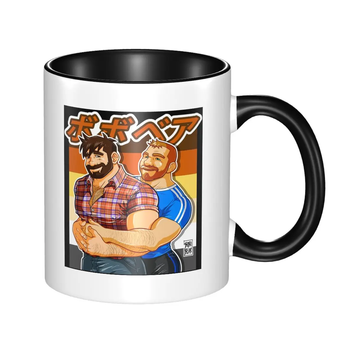 Gay Pride Adam And Ben Like To Play Bobo Bear Lgbt Art Mug Ceramic Coffee Cups Tea Mugs Milk Cup Drinkware Gifts for Woman Man view 3