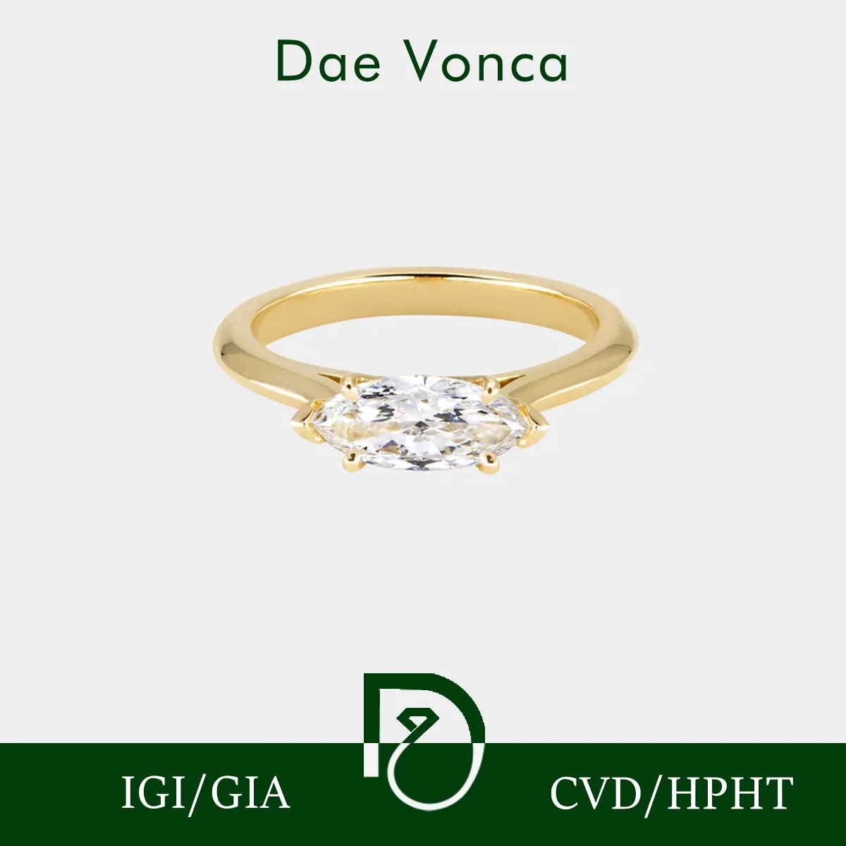 

Marquise Shaped Lab Grown With Zero Emissions Diamond Ring 9K/14K/18K Yellow Gold Solitaire Lab Diamond Engagement Ring