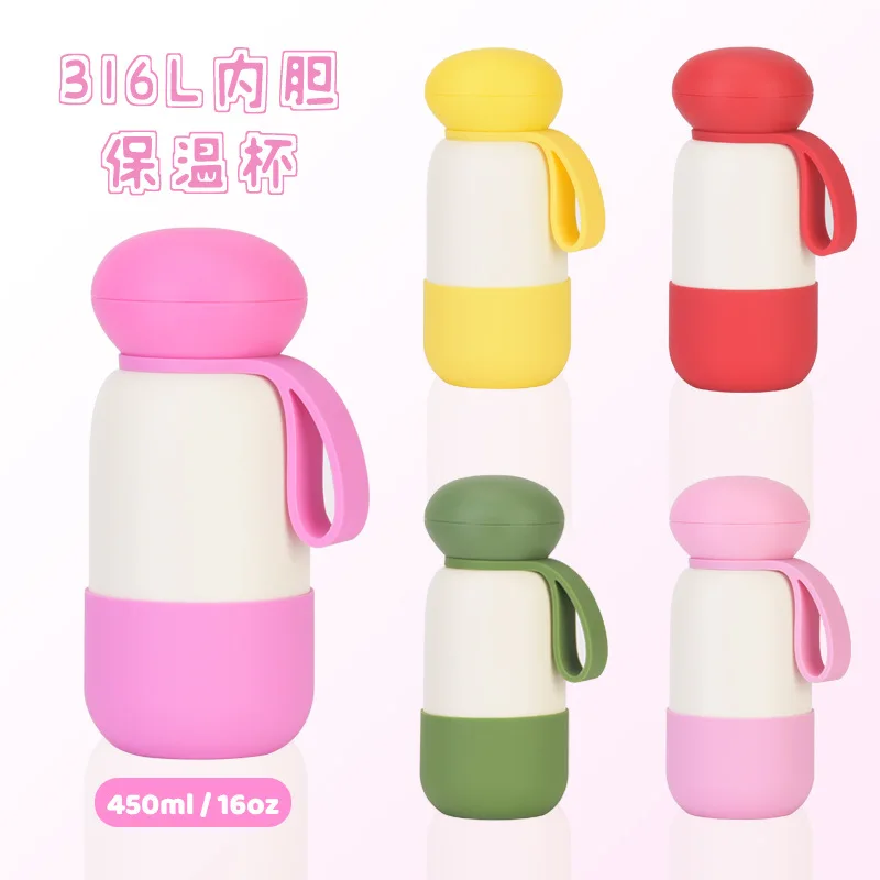 

450ml Children's Thermal Water Bottle With Handle,Double-layer Stainless Steel vacuum Drinkware,Gift,Outdoor Sports Thermos Cup