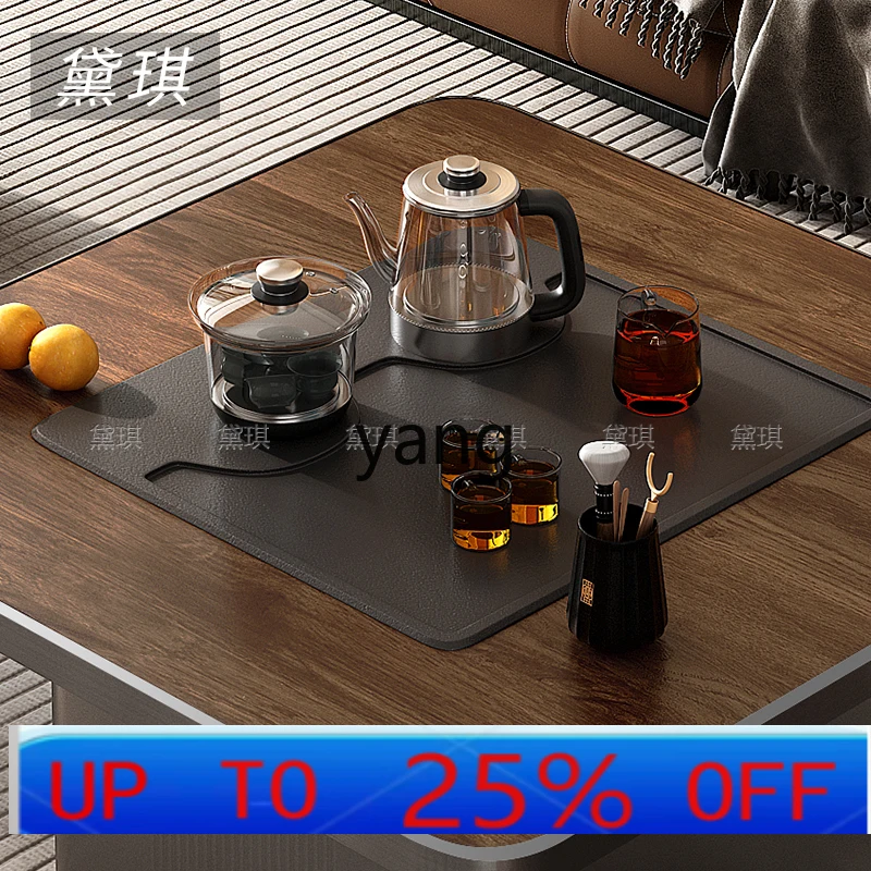 

LMM Walnut Balcony Tea Table Modern Light Luxury Wood Grain Slate Tea Table Household Tea Table