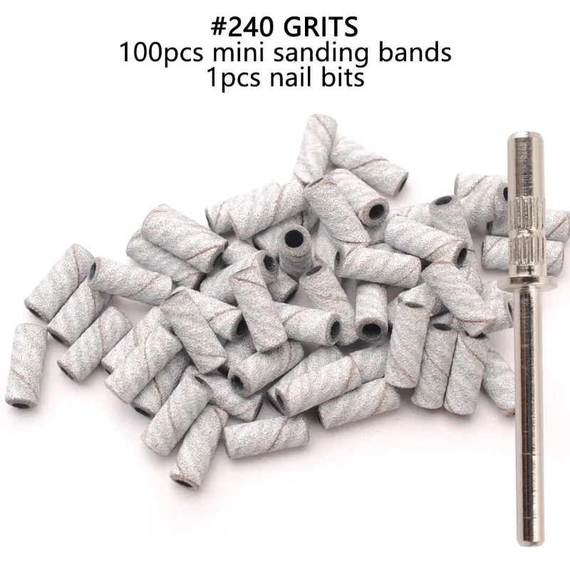 100 قطعة 3 مللي متر الرملي الصغيرة العصابات أطقم مسمار لقمة ثقب مغزل مجموعات الكهربائية مانيكير اكسسوارات أداة مزيل الجلد الميت #6