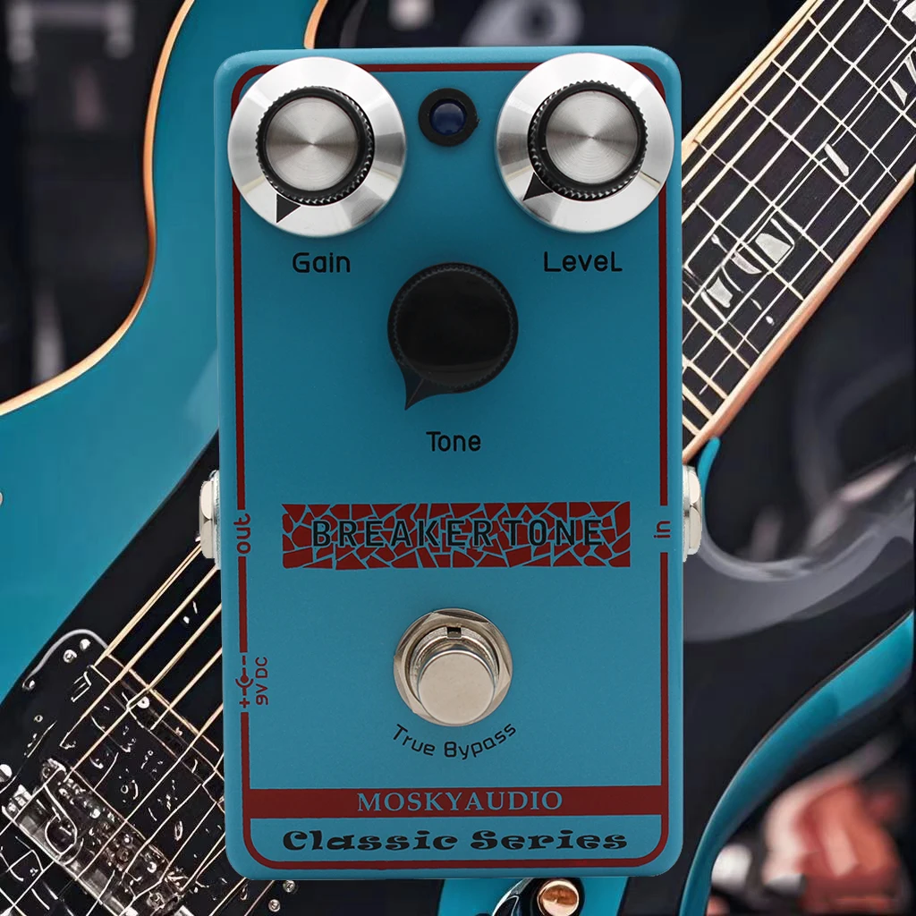 Mosky Breaker Tone Classic Blues Drive Pedal de efecto de guitarra True Bypass, Pedal de guitarra Overdrive de baja ganancia