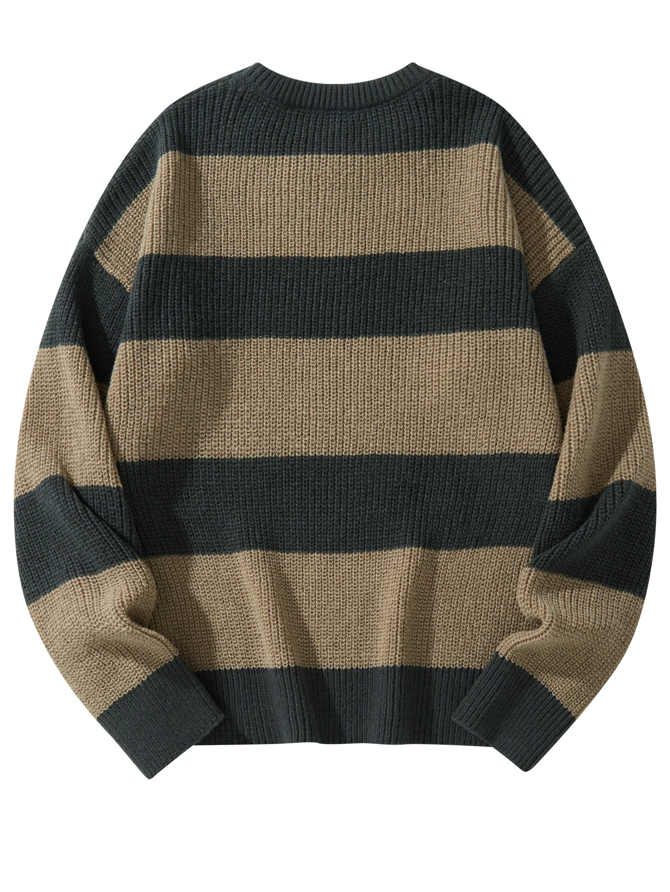 New Loose Bottoming Sweater Casual Versatile Striped Pullover Men's Round Neck Sweater