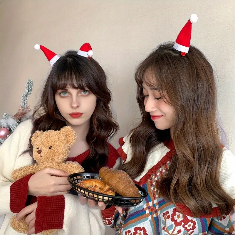 1/12 個セットエレガントなクリスマス帽子ヘアクリップかわいい遊び心のあるミニ帽子ヘアクリップお祭りの雰囲気誕生日パーティーファッション帽子