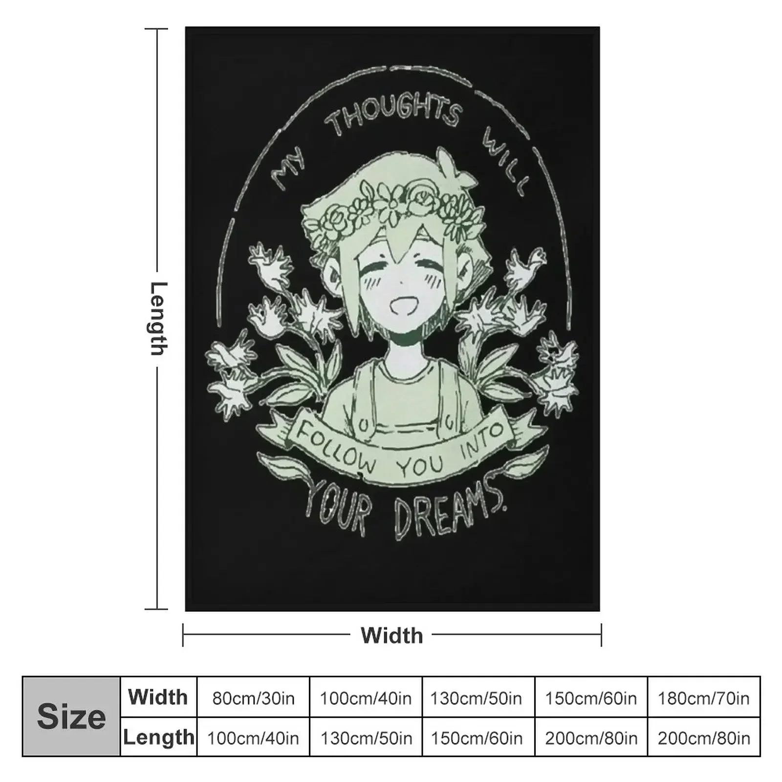 omori my thoughts will follow you into your dreams basil Throw Blanket Cute cosplay anime Blankets