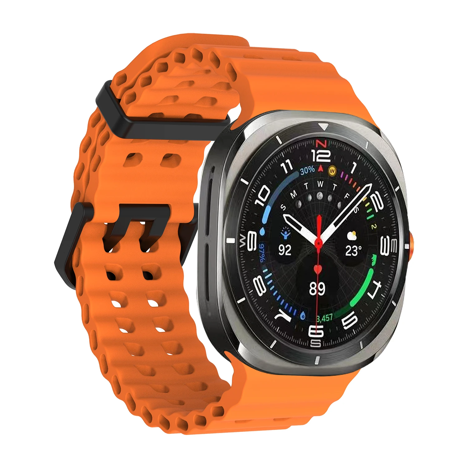 Ocean Band per Samsung Galaxy Watch Ultra 7 47mm Bracciale sportivo in silicone per Galaxy Watch Ultra 47mm Cinturino sostituibile