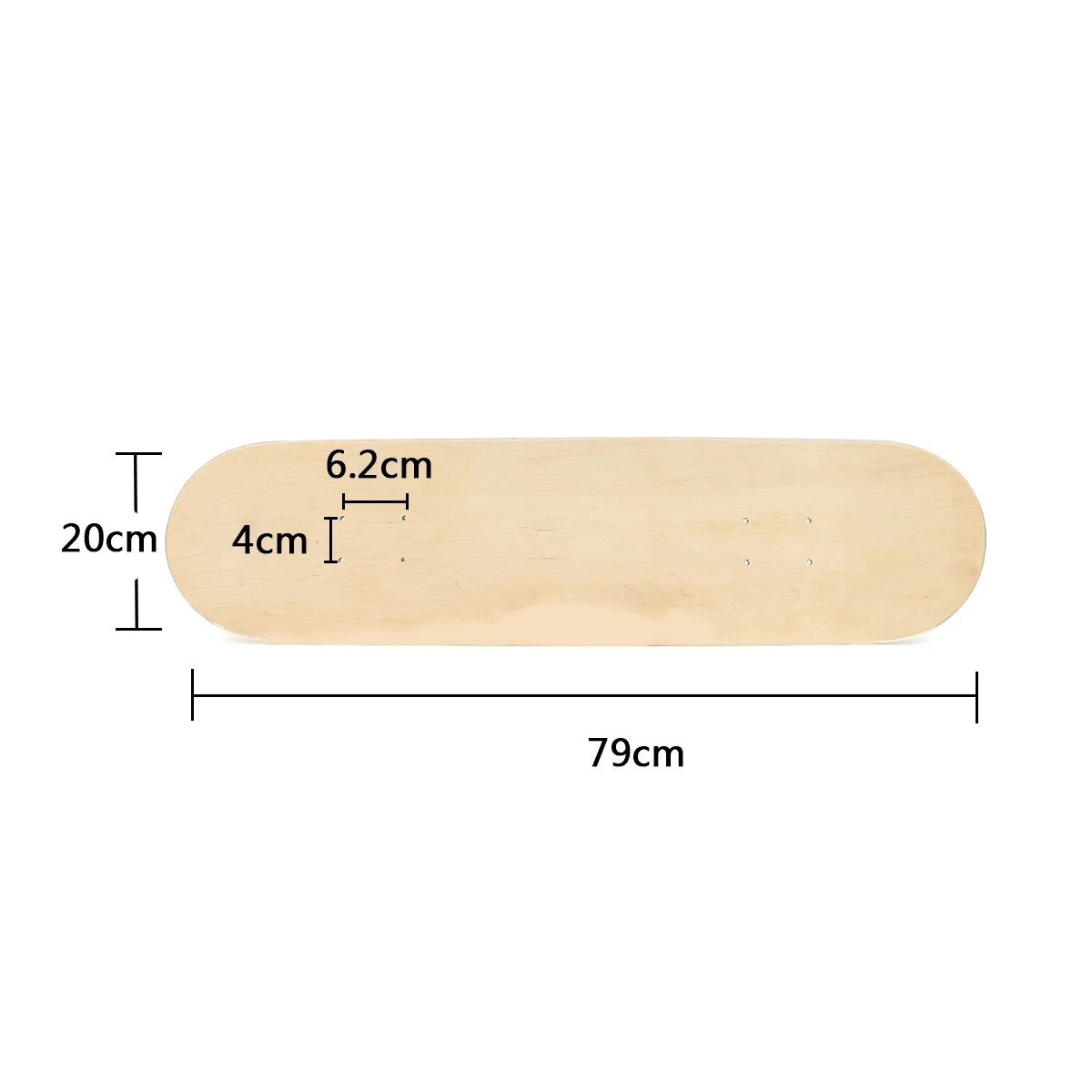 Papan Seluncur Papan Seluncur Alami Papan Kosong Papan Seluncur Papan Panjang Kayu Maple Papan Seluncur Pemula Kayu 8 Inci