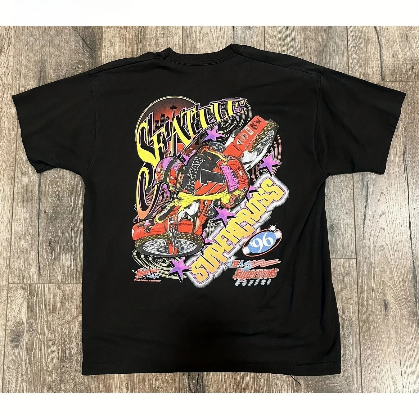 

Винтажная рубашка AMA Supercross серии Seattle Jeremy Mcgrath 1996 года, рубашка для мотокросса Four Seasons, можно носить модные рубашки 220 г Heavy