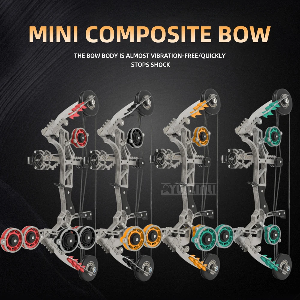 Mini Compound Bow, Small Pulley Bow, for Adults and Children, Outdoor and Indoor Archery, Mini Bow