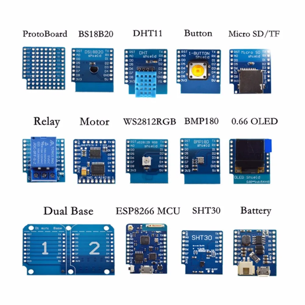 15 IN 1 D1 mini Pro WiFi  board KIT NodeMcu Lua, based on ESP8266 V1.1