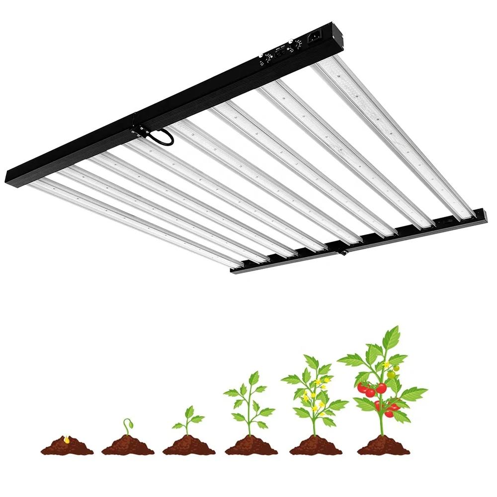 

Коммерческий светодиодный фитосветильник 720W/800W для растений, 5x5 футов, полный спектр (UV IR), 2 канала диммирования, алюминиевый корпус, класс защиты IP65, для стадии цветения