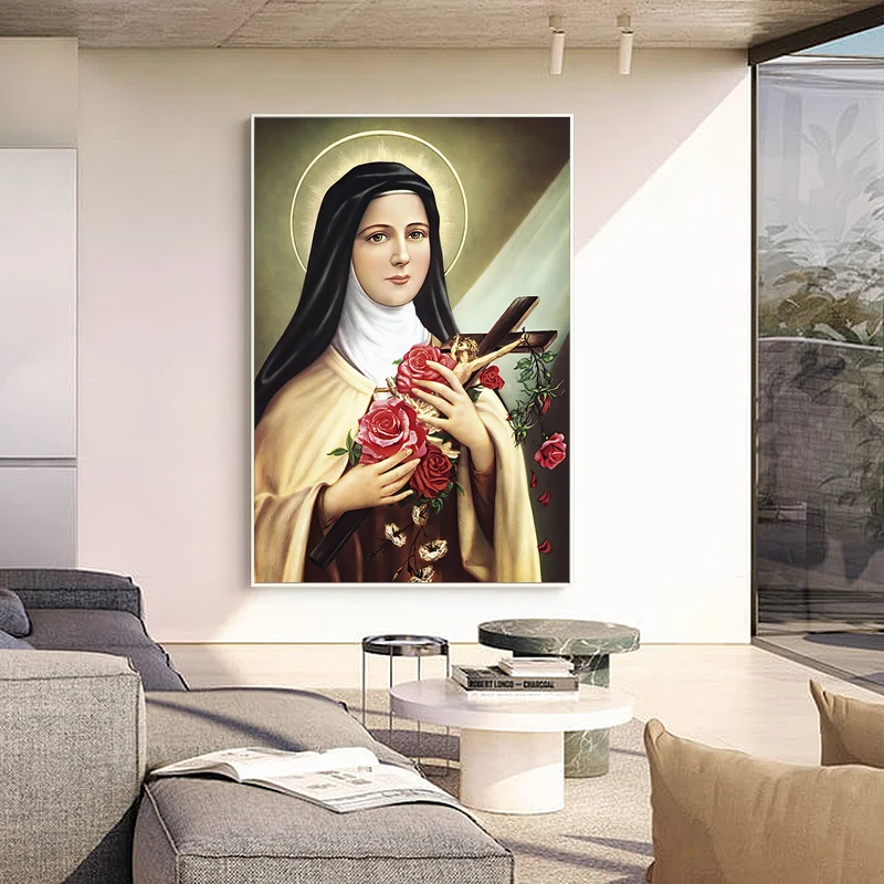 Saint Teresa Lisieux Decorative Figures Modern Home Decoration Living Room Canvas Painting Wall Art Pictures For The Accessories