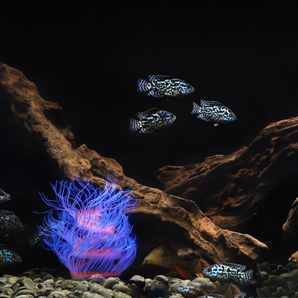 

Simulated Luminous Coral Aquarium Ornaments Fish Tank Decorations Creative Desktop Marine Animal Decor For Small Compact