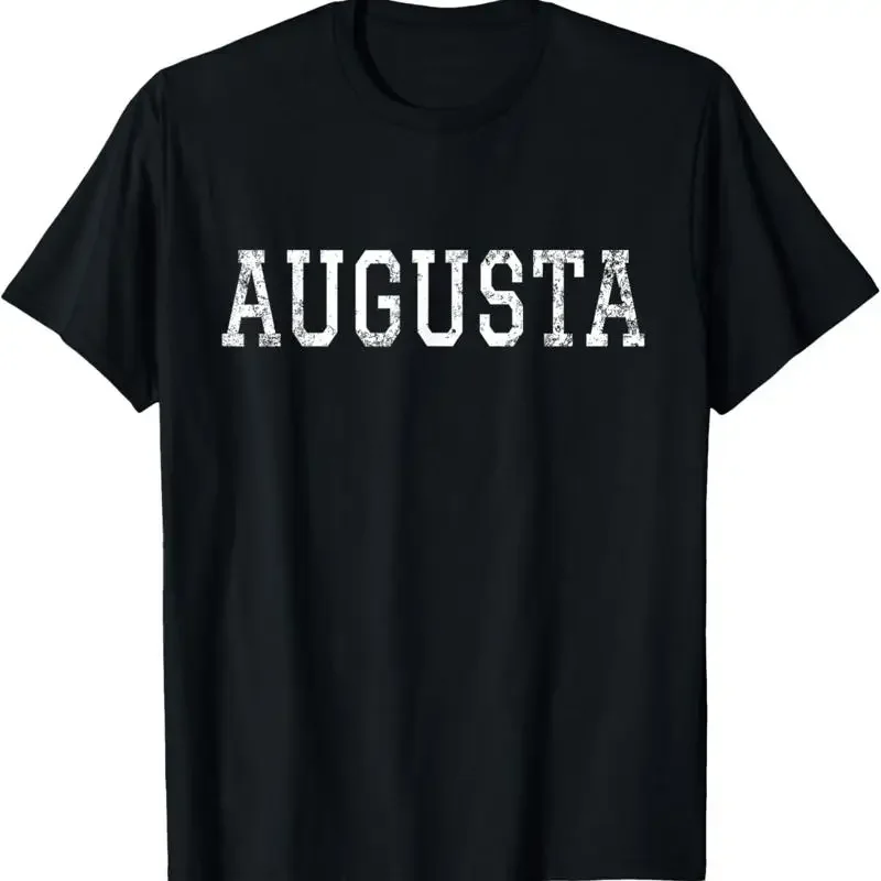 Augusta Vintage White Text Apparel T Shirt