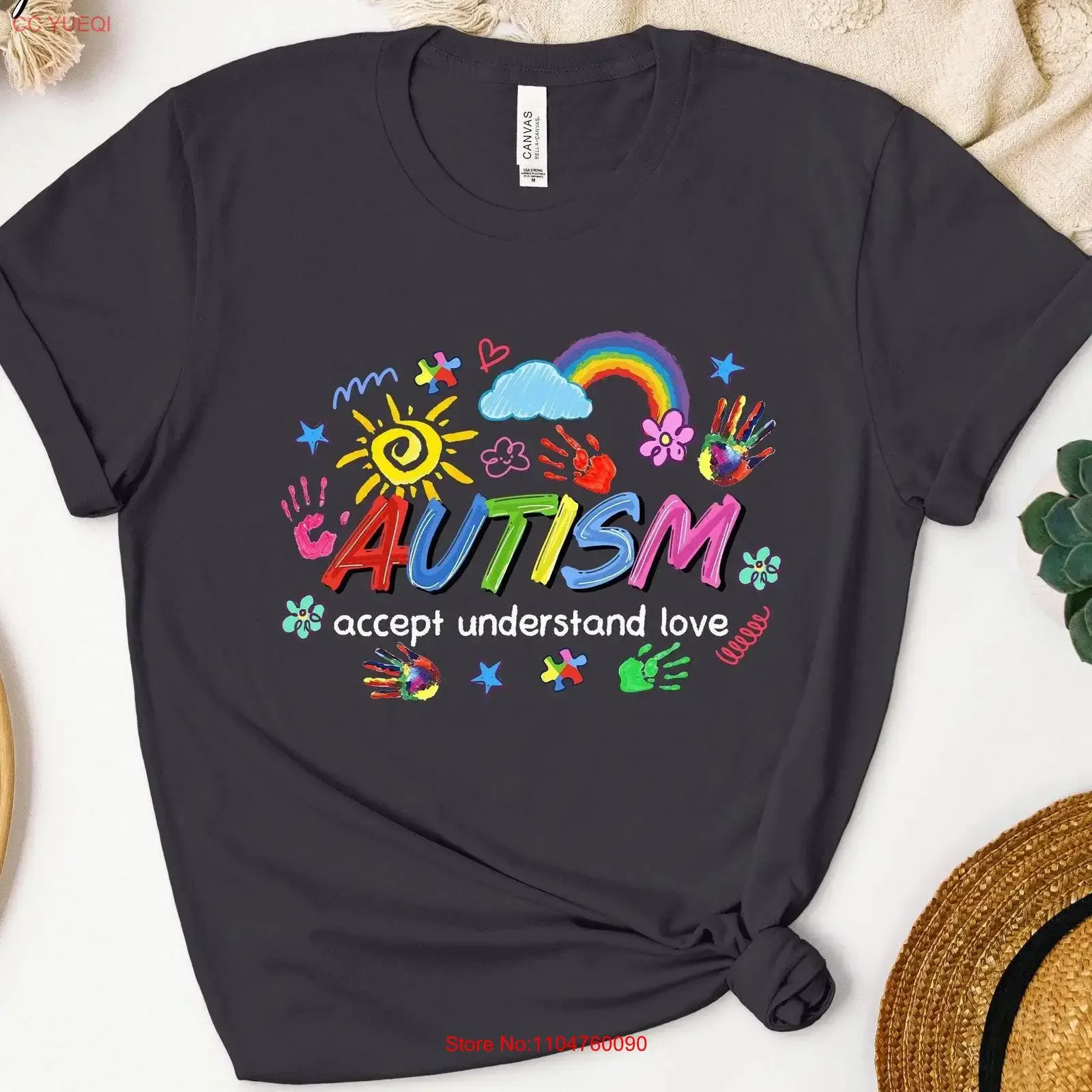 Autism Accept Understand Love T Shirt Awareness Month Special Ed Teacher SupporT vintage Washed Versatile homme Casual fashion