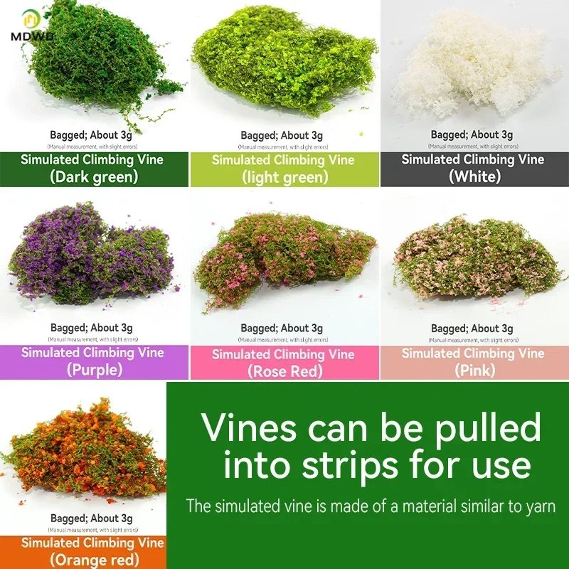 DIY Simulation Miniature Cotton Thread Vine Leaves Model Materials for Micro Landscape Wall Plants Layout Diorama Kits