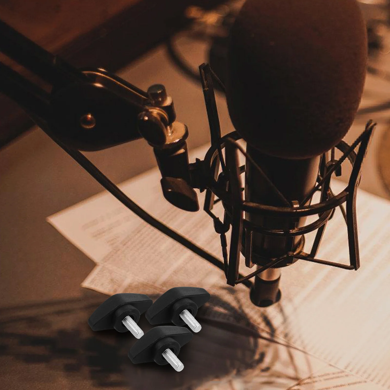 10 قطعة حامل ميكروفون المسمار لوحة الإبهام الجناح T-شكل لقط المقبض للاستوديو بث الحفل ترايبود تصاعد الأجهزة