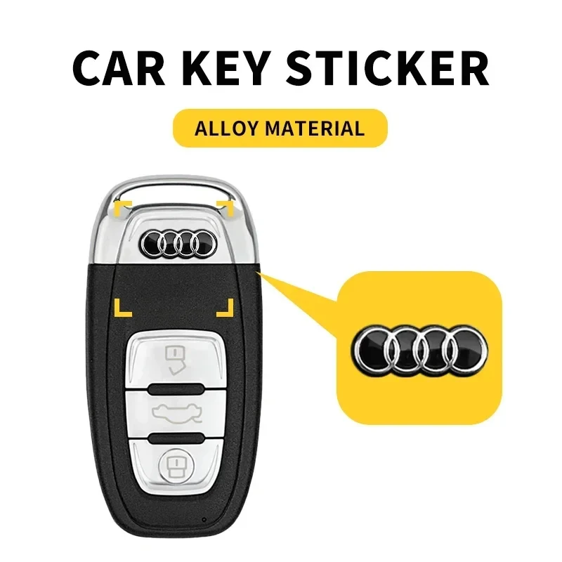 Car Badge Emblem Sticker Car Control Key Logo for Audi A1 A3 8L 8V 8P A4 B5 B6 B7 B8 B9 A5 A6 C5 C6 C7 A7 A8 TT Q3 Q5 Q7 Q6 RS