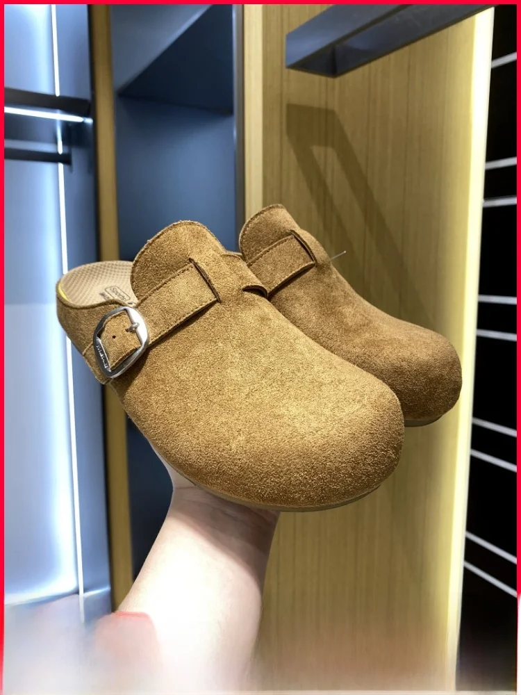 

Модные мужские слипоны Birkenstock с обновленной версией без меха, износостойкой резиновой подошвой, круглым носком и низким каблуком для весны