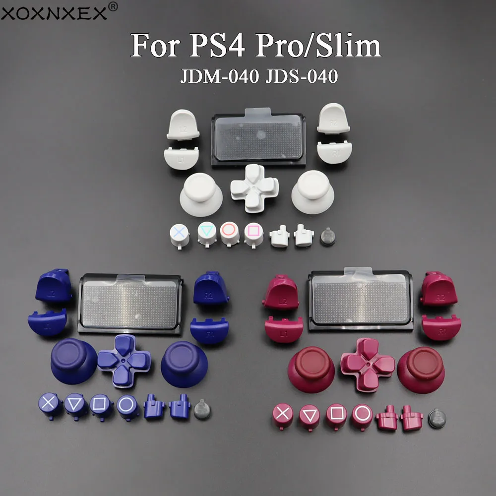 Para ps4 pro magro JDS-040 JDM-040 controlador conjunto completo botões joysticks tampa toque d-pad r1 l1 r2 l2 direção chave abxy botão