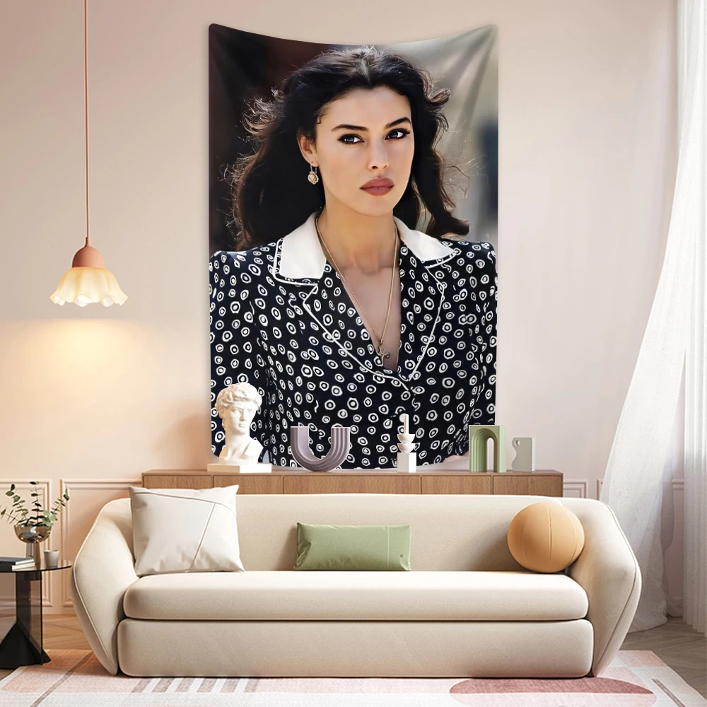 XxDeco Classic Movie Malena Tapestry Monica Bellucci Printed Vintage Home Decor Aesthetics Wall Hanging Bedroom Background Cloth