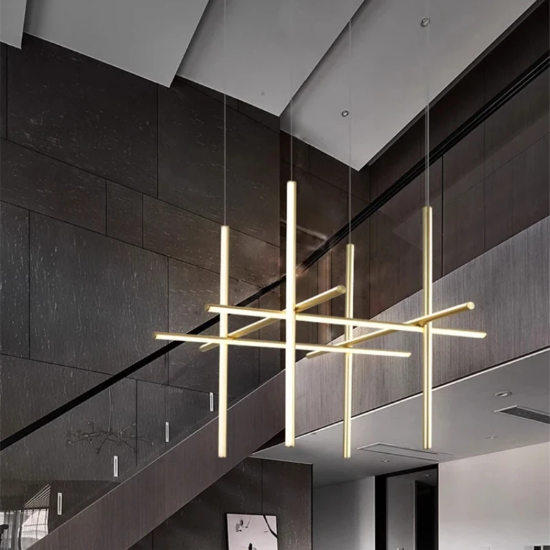 COORDINATES Chandelier LED Linear Hanging Chandelier For Living Room Bedroom Hotel Project Decor Simple Foscarini Suspended Lamp