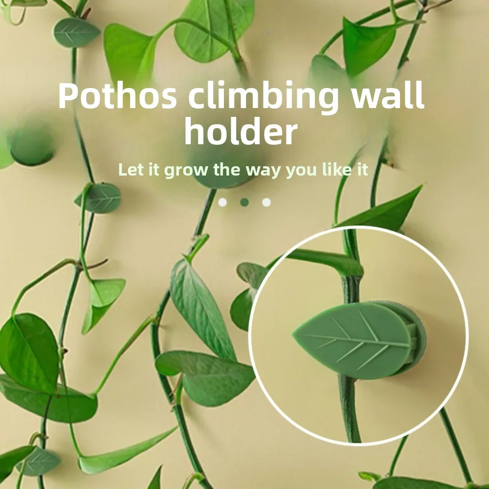 48PCS Plant Climbing Wall Climbing Vine Fixing Tool Plant Growth Climbing Non-marking Self-adhesive Green Fixing Clip