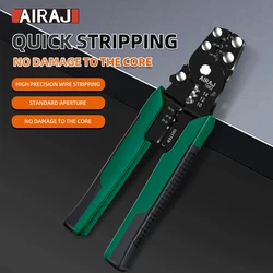 AIRAJ Stripping Pliers Straight Handle Multi-Function Line Stripping Pliers Red and Green Style Pressure Line Stripping Line