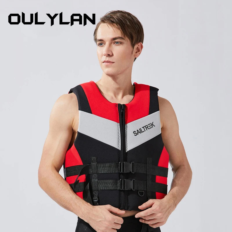 

Oulylan Neoprene Life Jacket Buoyancy Safety Life Vest Safety For Adults Buckle Jackets Floating for Swimming Survival suit