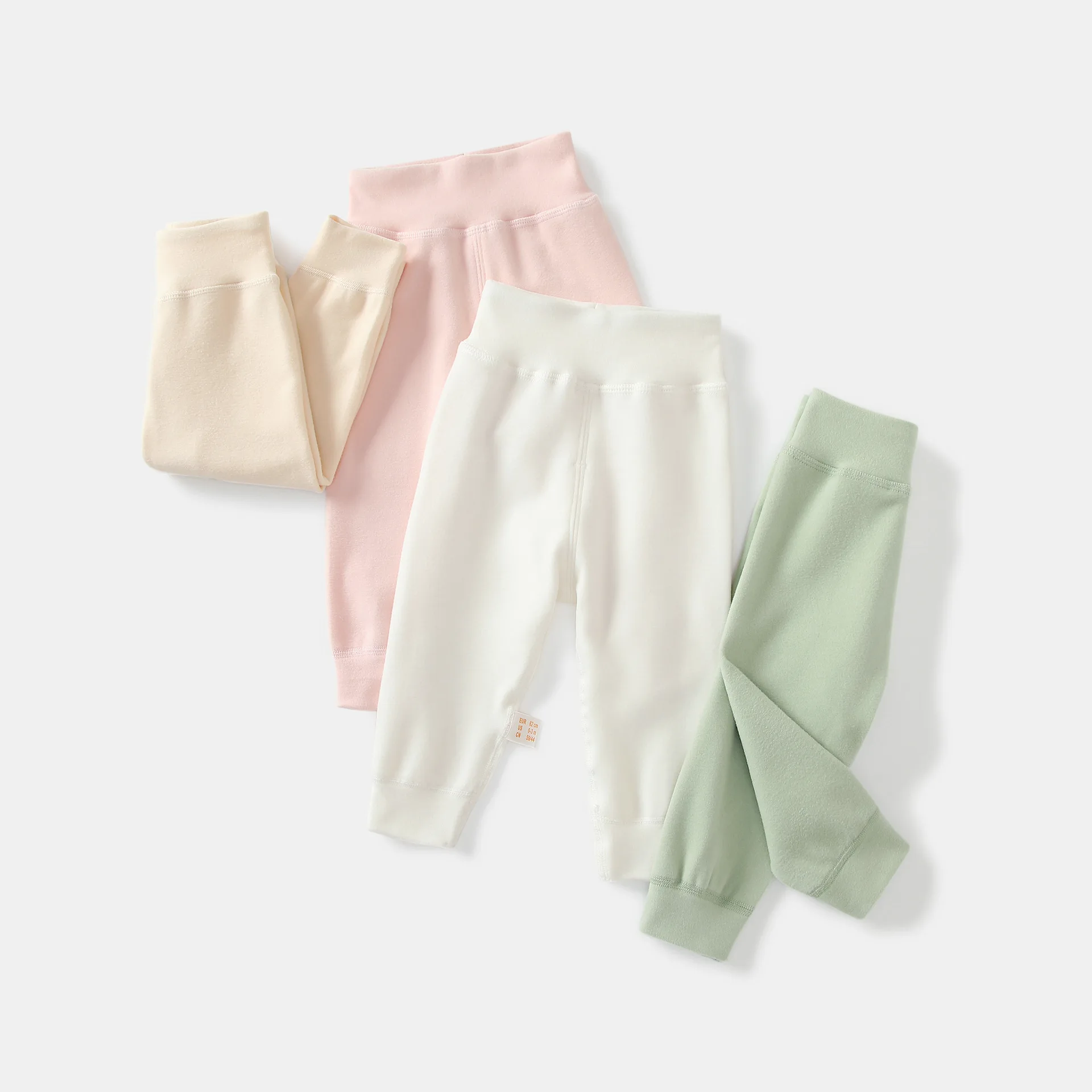 Derong Warm Pants for Babies 3-36 Months, Boys and Girls Cotton Wool Pants with Velvet, Autumn High Waist Long Pants Solid Color